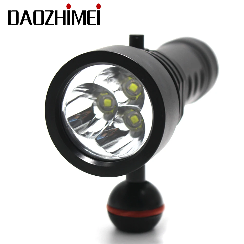 8000 lumen LED Underwater tactic Diving Flashlight 3 x L2 White Light Dive Torch Deep diving Video Dive Flashlight Lamp