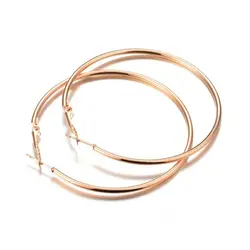 4-8CM Exaggerated Big Smooth Circle Hoop Earrings  for Women Aros Simple Round Loop Ear Wedding Jewelry Brincos Cool Gift