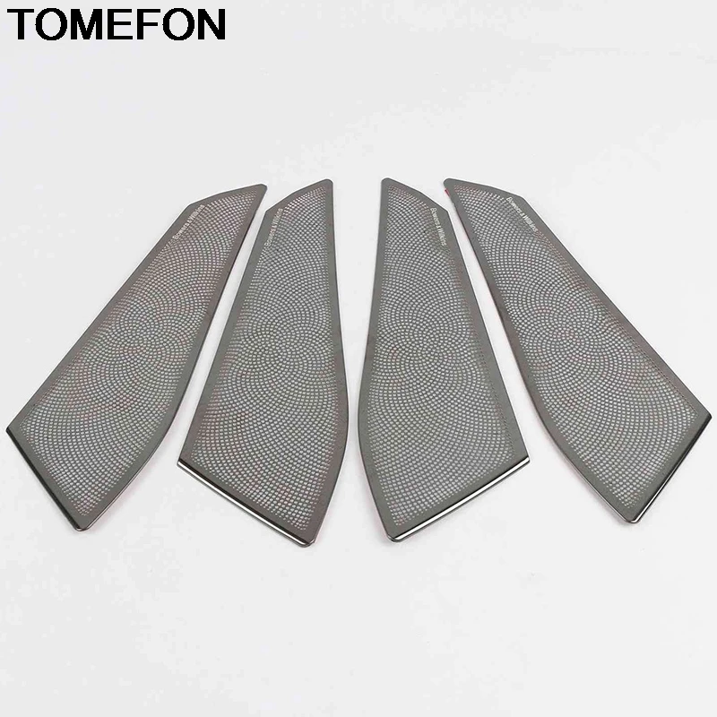 TOMEFON For BMW X5 G05 2019 2020 Original Plant Style Inner Door Louder Speaker Decoration Cover Trim Accessories StainlessSteel