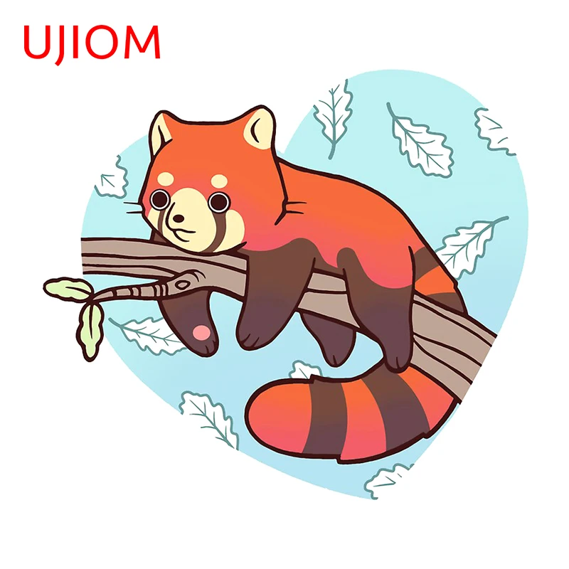 UJIOM Red Panda Chill Wall Stickers Home Office Decor Wallpaper Room Decals Switch Panel Mural Art Home Decoration PVC Sticker