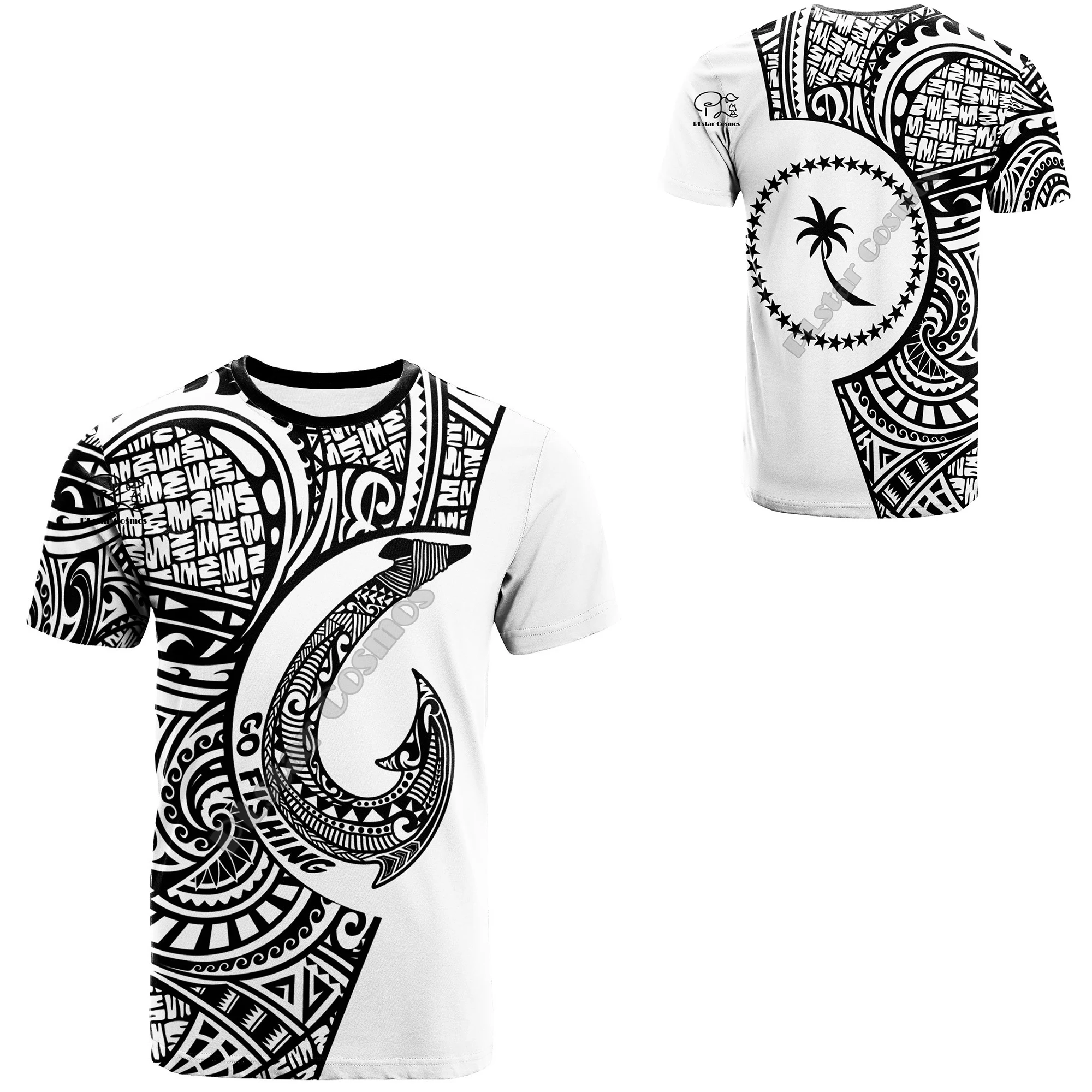 PLstar Cosmos Chuuk Kosrae Polynesian Country Culture Tribe Retro 3DPrint Men/Women Summer Streetwear Short Sleeves T-Shirts A-2