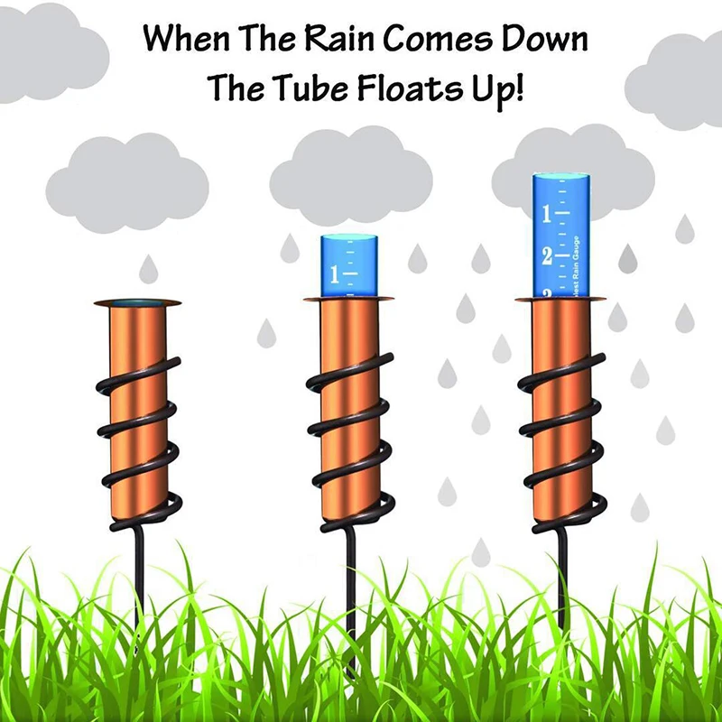 

Floating Copper Rain Gauge with Stake, High Accuracy Tube, Garden Tools, Outdoor Lawn, In Stock
