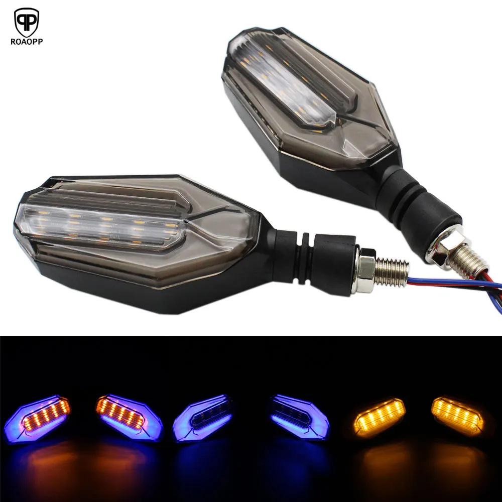 

ROAOPP 2PCS Motorcycle Blinker Front Rear Signal Lamp Flasher LED Turn Signal Lights For Cruiser Honda Kawasaki BMW Yamaha