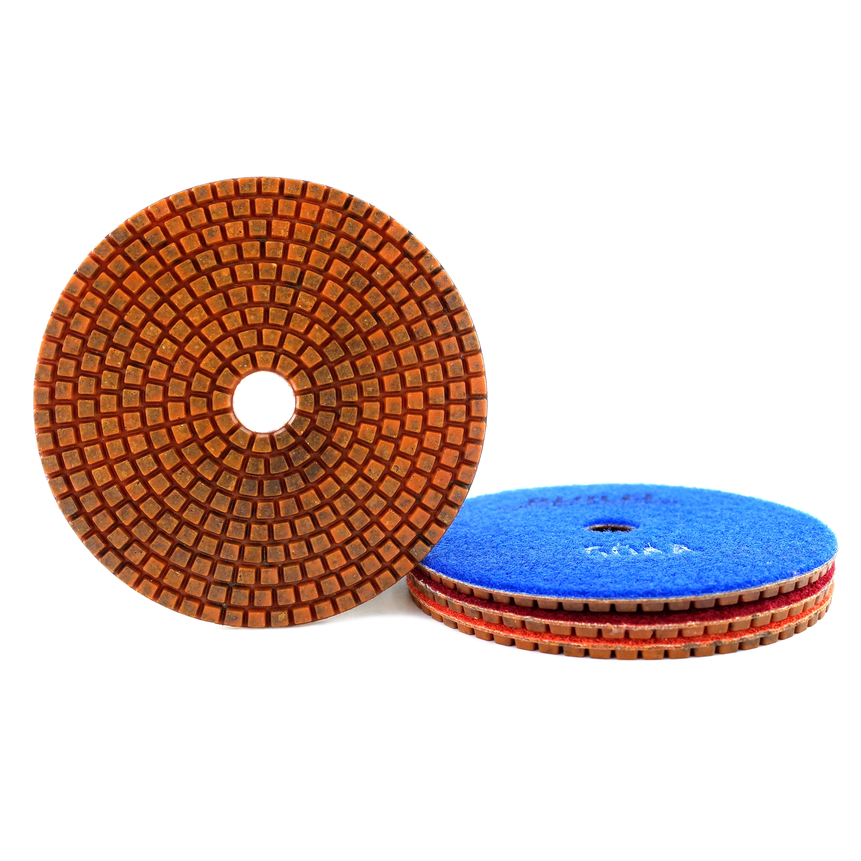 RIJILEI 4PCS Super 5 Inch Diamond Polishing Pads 125mm Copper Bond Wet Polishing Pad for Granite Marble Concrete Grinding Disc