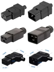 黒の銅製肘プラグ,16a,250v,IEC320-C19 c20,組み立て済み配線電源ソケット,pduアップシャーシ,サーバー用