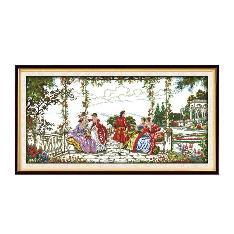 

Aristocratic life cross stitch kit DIY people hand embroidery set handmade needlework cross-stitching DMC color Dreamfounder