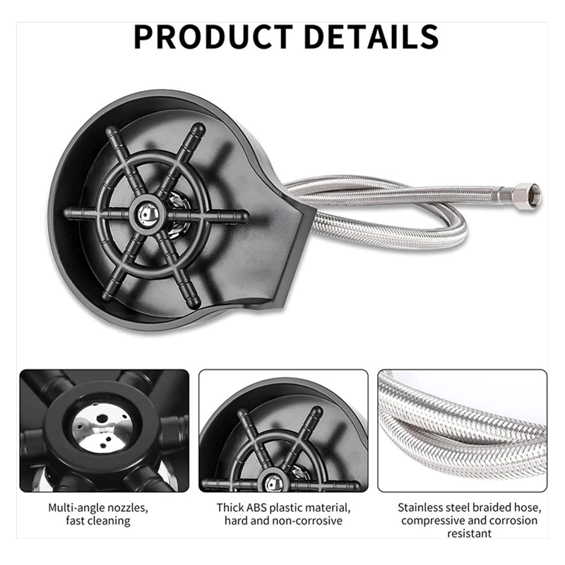 Home Glass Rinser Automatic Cup Washer Kitchen Tools&Gadgets Specialty Tools Coffee Pitcher Cup Washing Tool Kitchen Accessories