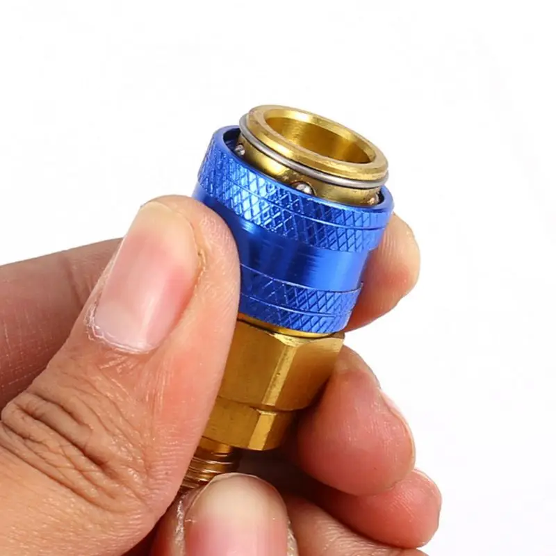 Freon R134A H/L Auto Quick Coupler Connector Brass Adapters Air Conditioning Refrigerant Adjustable AC Manifold Drop Shipping