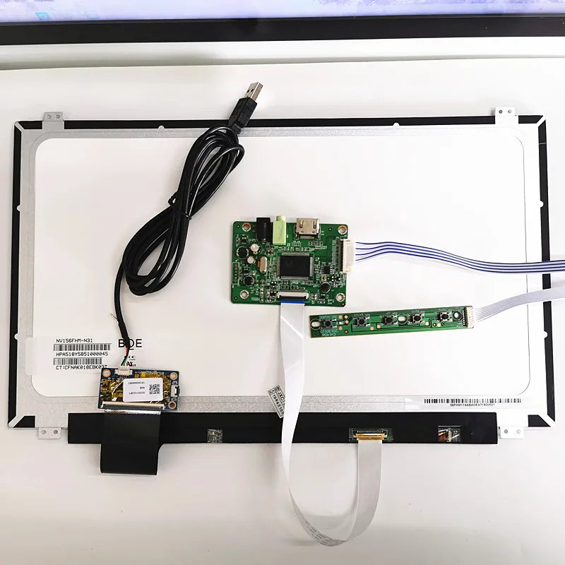 مجموعة وحدة شاشة لمس سعوية للسيارة ، 15.6 بوصة ، 1920 × 1080 IPS ، 10 نقاط شاشة لمس LCD سعوية ، وحدة Raspberry Pi3