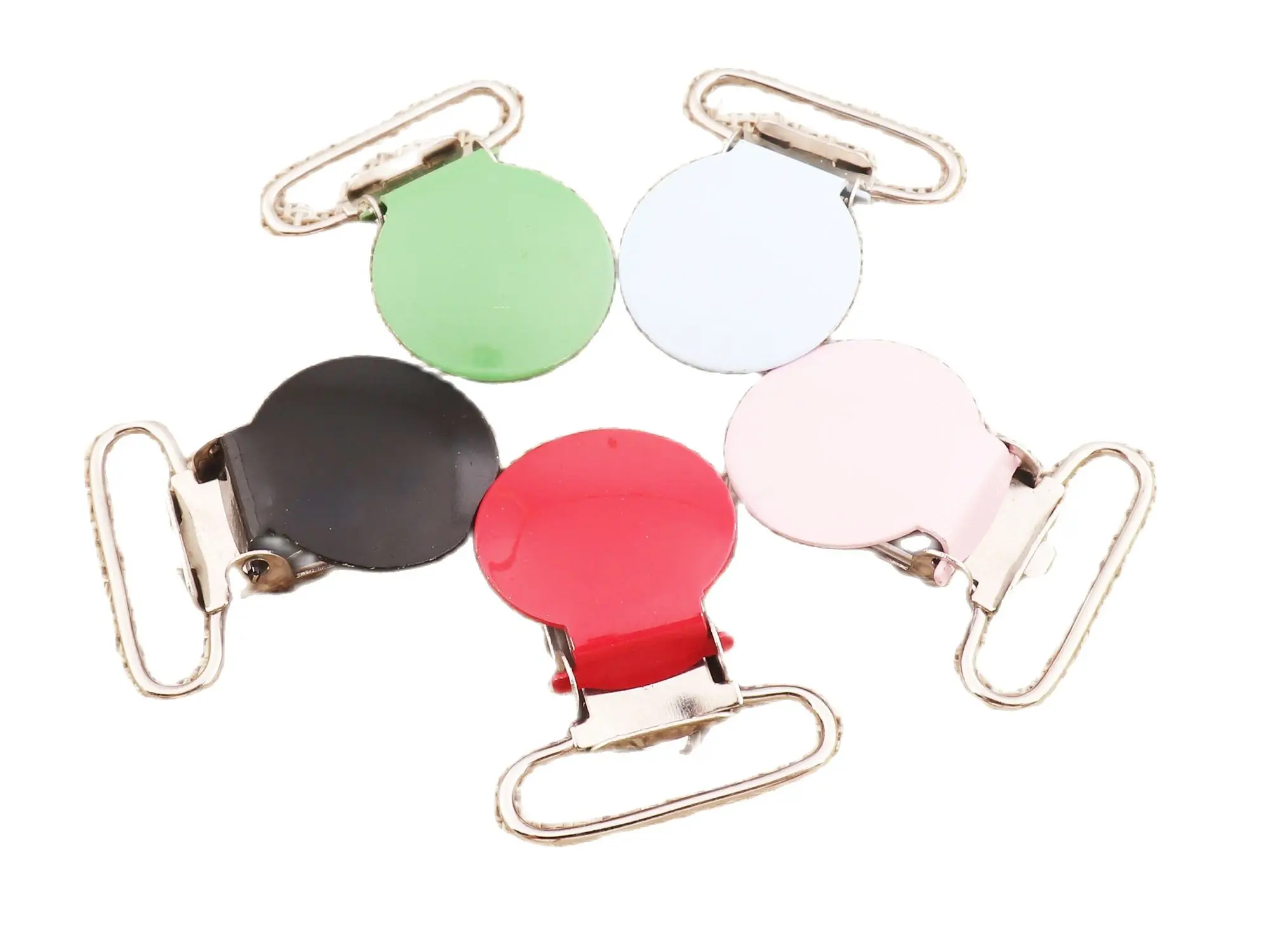 14 Pcs Metal Round Suspender Clips Pacifier Mitten Clips Holders Bib  Binky Baby Clips Holder Clips DIY,Fabric Dummy Clips