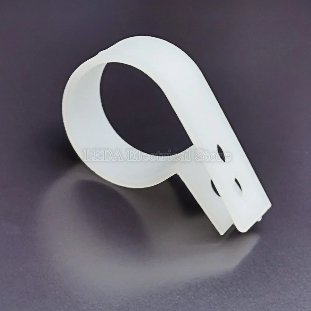 100PCS 23mm R-Type Nylon Cable Clamp Plastic P Clips Hose Fasteners Durable Mounting Fix Hardware Electrical Fittings