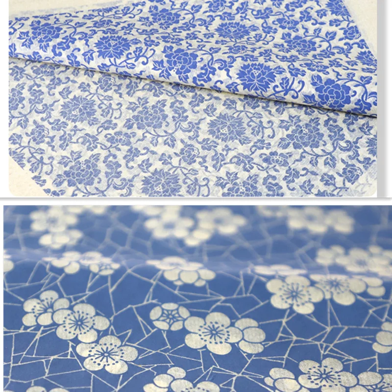 1PCS Pottery Underglaze Color Decal Paper Blue and White Stickers DIY Jingdezhen Ceramic Blank Transfer Flower Paper 54x37cm