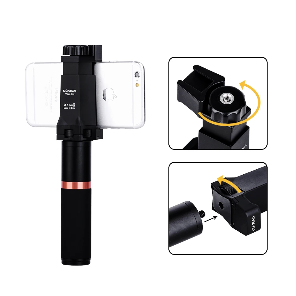 Comica CVM-R2 Smartphone Video Rig Hand Grip Handle Stabilizer Kit for iPhone X 8 7 6s Plus for Samsung Huawei Cell Phone etc.