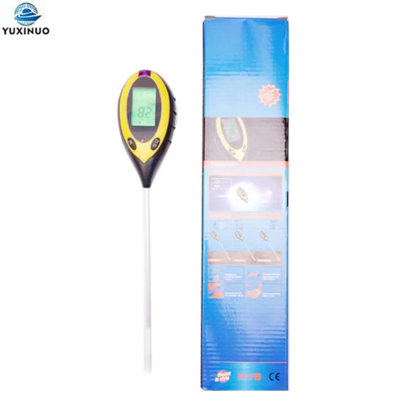 

Professional Digital Soil PH Meter 4 In 1 LCD Temperature Solar Moisture 4in1 PH Garden Plant Seeding Soil Tester LCD Display