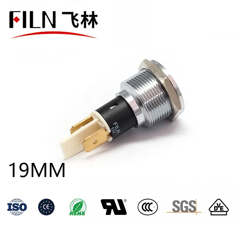 FILN Metall konvexen kopf 12mm solder pins anzeige lampe 12v 110v heißer verkauf rot blau grün signal lampe weiß signal lampe