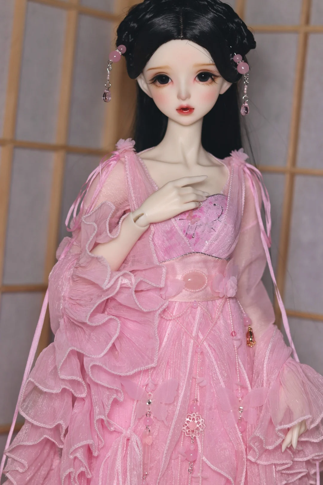 Roupas bjd escala 1/4 1/3, fantasia antiga, vestido de fada hanfu, conjunto para bjd/sd msd sd13, acessórios de boneca de menina grande c1088