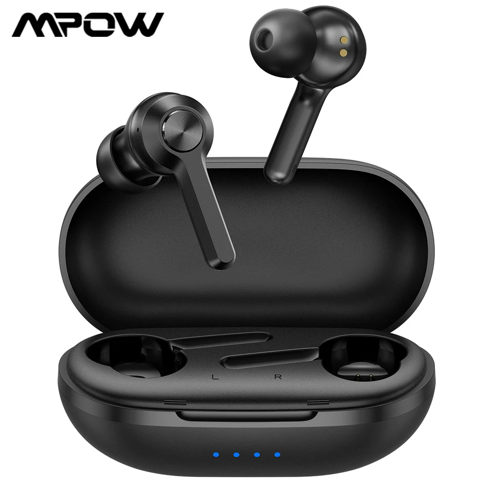 xMpow MFly True Wireless Earphones Bluetooth 5.0 Sports Earbuds with Wireless/USB-C Charging Case IPX7 Waterpoof 30Hrs Playtime