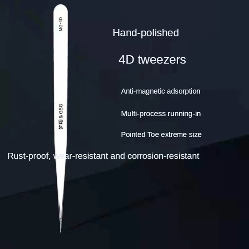 MG-4D Anti Magnetic Adsorption 4D Tweezers Hand Grinding Precision Repair Tweezers Mainboard Flywire Chip IC Maintenance Work