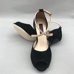 Sapatos de dança argentina tango, sapatos de couro sintético com sola dura de 9cm para eventos, 7.5cm