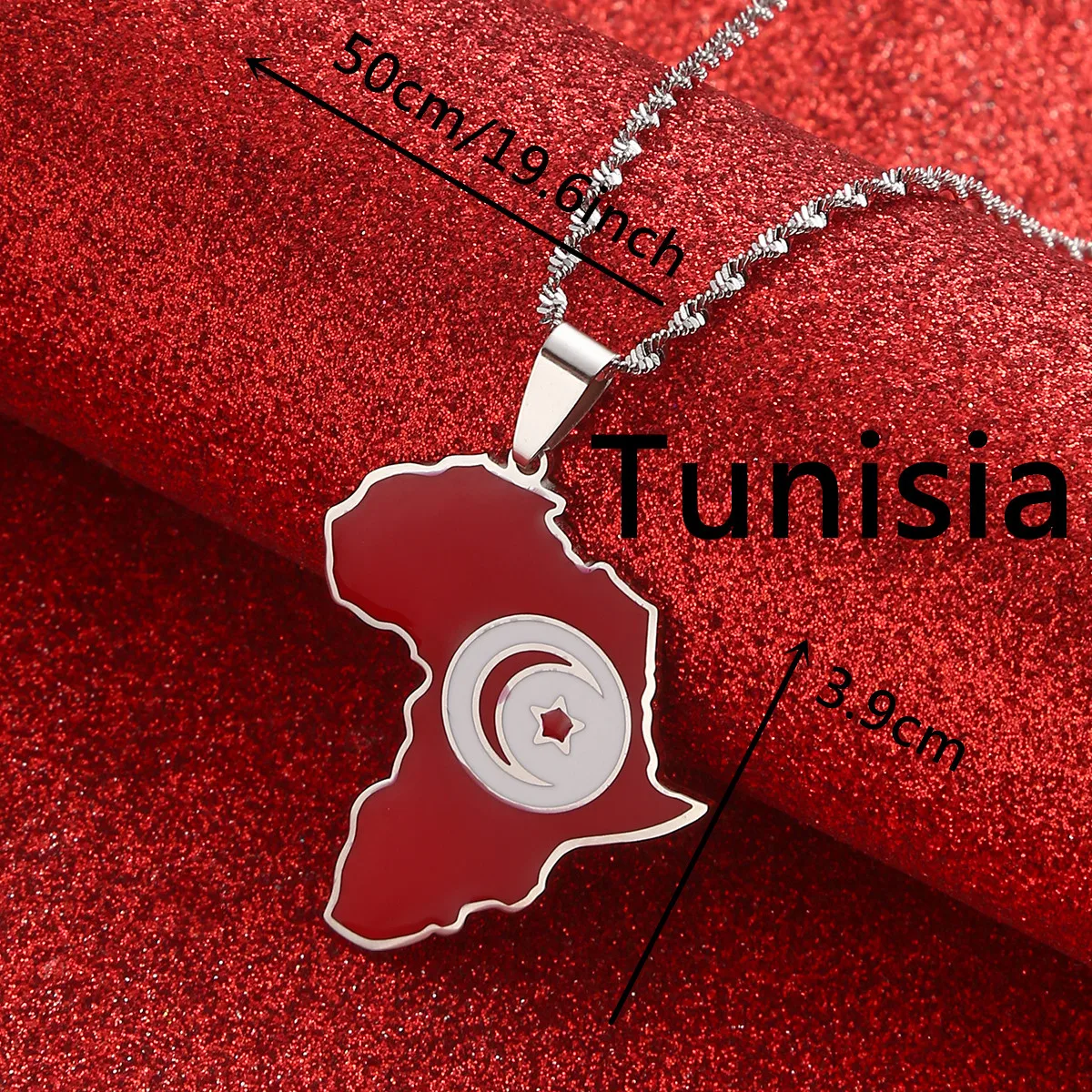 Tunisie Map Pendant Necklace Chains Gold Color/Silver Color Tunisienne Jewelry Tunisia Women Girl