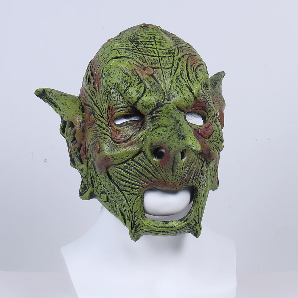 Goblin Mask Evil Orc Masks Greepy Gnome Face Masques Latex Mascarillas Goblinoid Mascaras Halloween Costume Carnival Helmet Prop