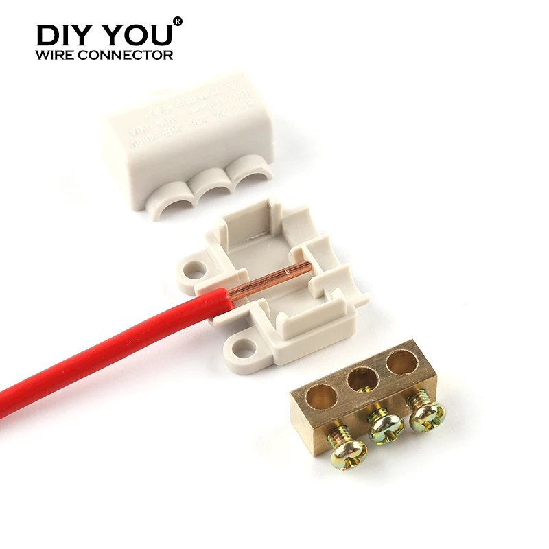 Divisor de alta potencia, bloque de terminales de conector de Cable rápido, 60A/400V, 1-6 mm2, caja de conexiones de Cable eléctrico, conectores de ZK-306/506