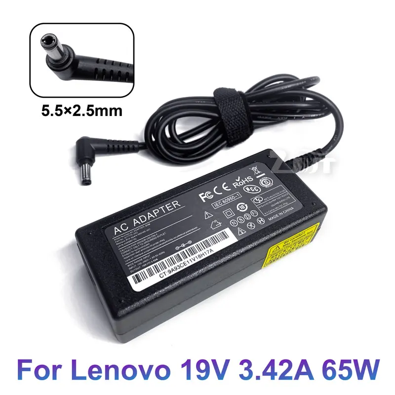 19V 3.42A 65W 5.5*2.5mm AC Adapter Laptop Power Charger For Lenovo Y410 c466 G455 410M U165 U350 C200 Notebook Compute