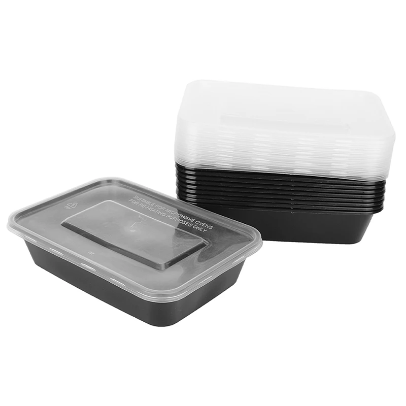 10 Pcs Reusable Lunch Boxes Microwavable Food Meal Storage Containers Containers with Lids Durable BPA Free Plastic Storage Case