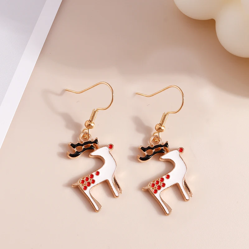 Leslie Mix Stile Winter Frohe Weihnachten Ohrringe Mode Schneeflocke Baum Santa Claus Deer Tropfen Ohrringe Neue Jahr Schmuck Geschenke – Detail 12