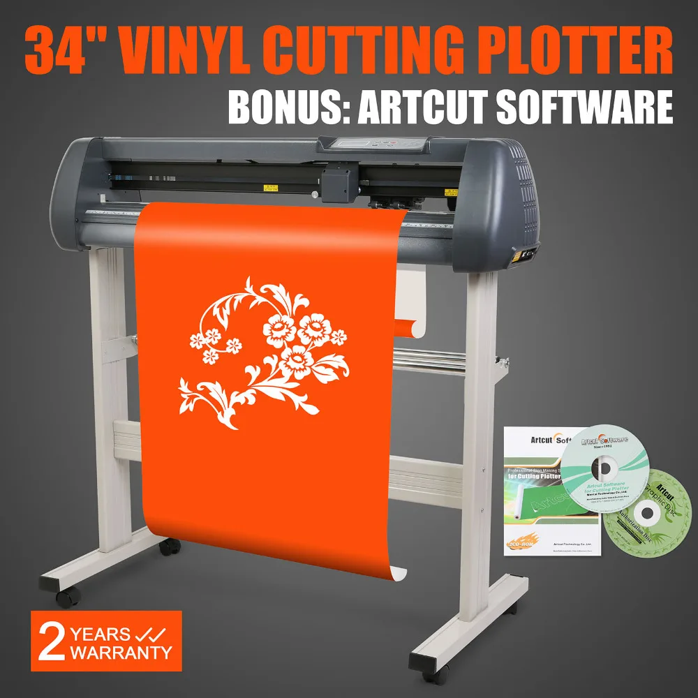 Vinyl Cutter 34 Inch Plotter Machine 870mm Paper Feed Vinyl Cutter Plotter Machine with Stand