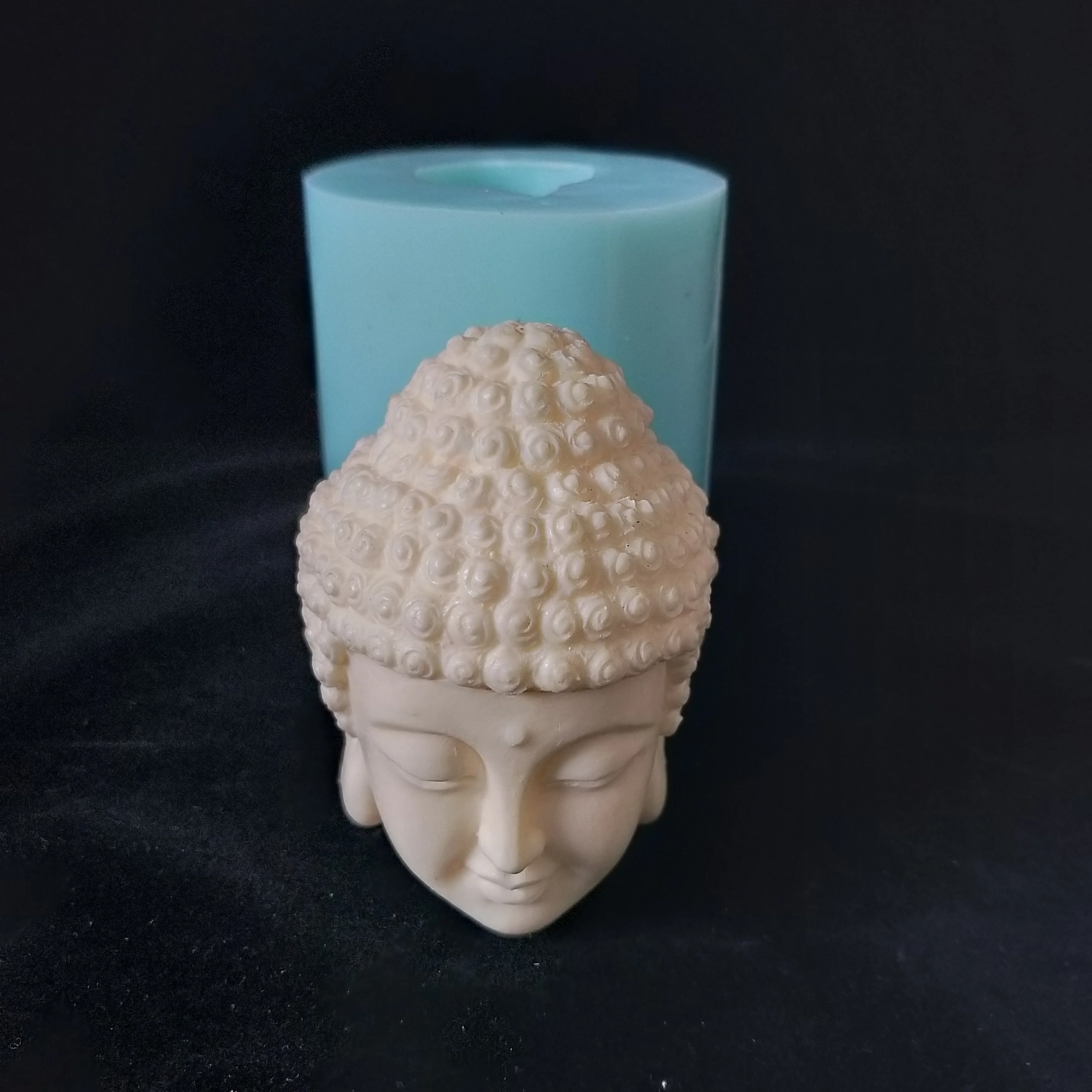 DIY 3D Buddha  Head handmade silicone soap  cake decoration candle mold