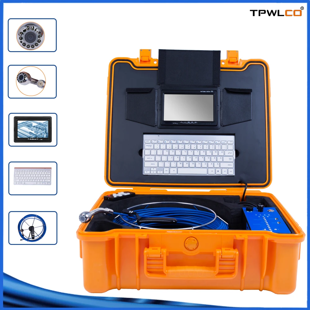 

DVR Function 20m 25mm Sewer Waterproof Camera Pipe Well Endoscope Inspection System with Keyboard Input Video Recorder 7inch LCD