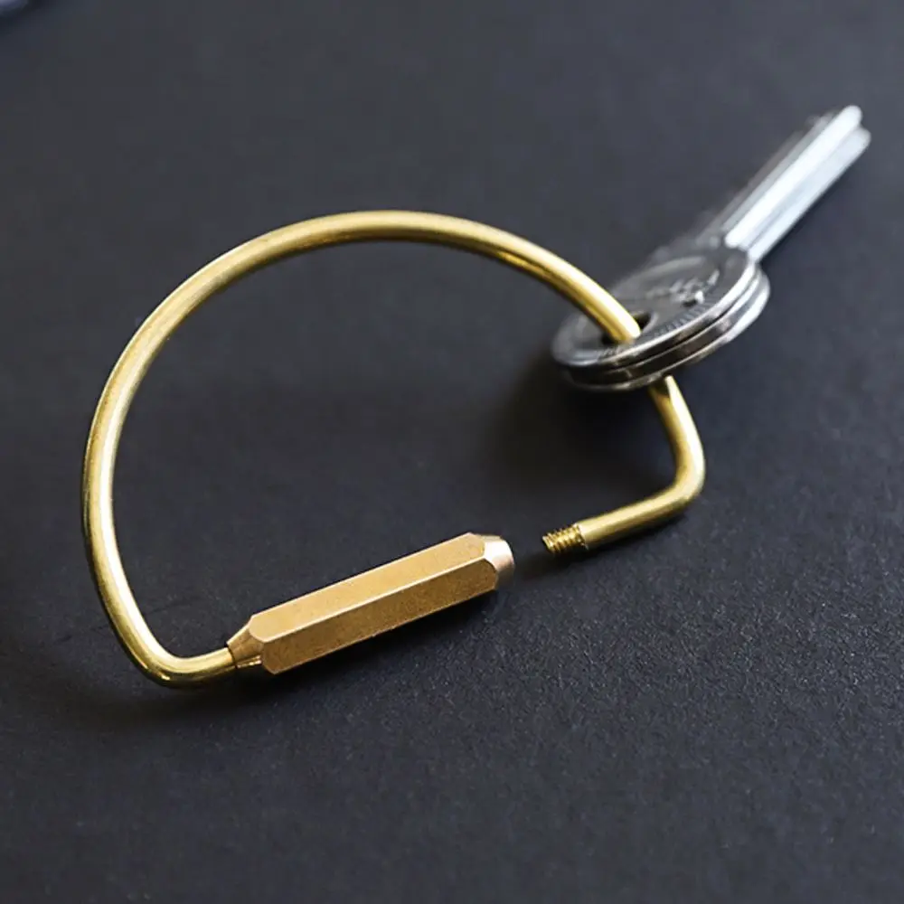 Portable DIY Craft Tools Whistle Ruler Pendant Jewelry Accessories Key Ring Brass Keychain