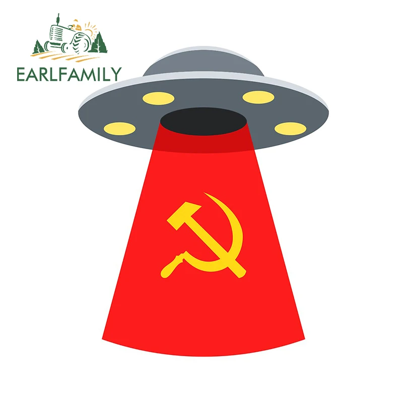 EARLFAMILY 13cm x 10,3 cm für UDSSR UFO DIY Motorrad Auto Aufkleber Persönlichkeit Kreative Aufkleber Windschutzscheibe Stamm Fahrzeug Aufkleber