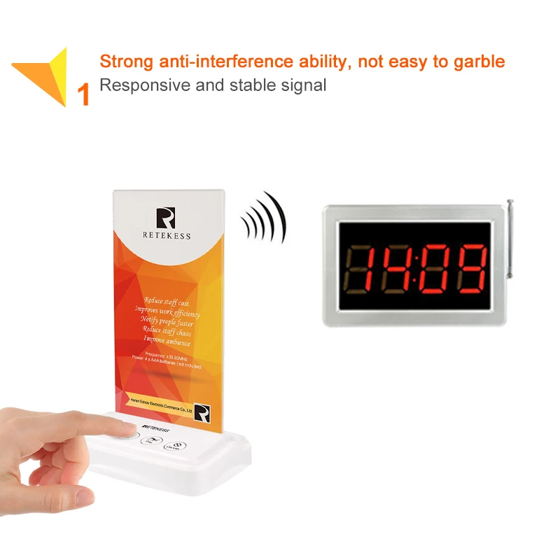 RETEKESS TD001 Wireless Table Card Pager White Four Key Transmitter Button For Tea Coffee Bar Calling System ASK 433MHz F9456B