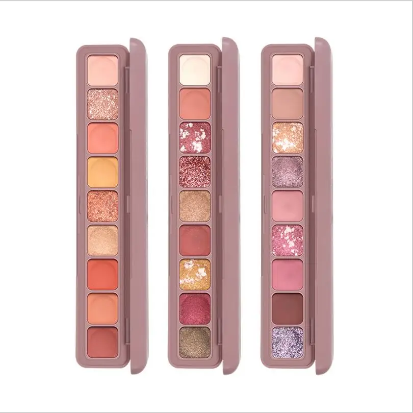 Paleta de sombra de ojos con purpurina, 9 colores, pigmento brillante, mate, maquillaje, Kit de sombra de brillo Flash T1301