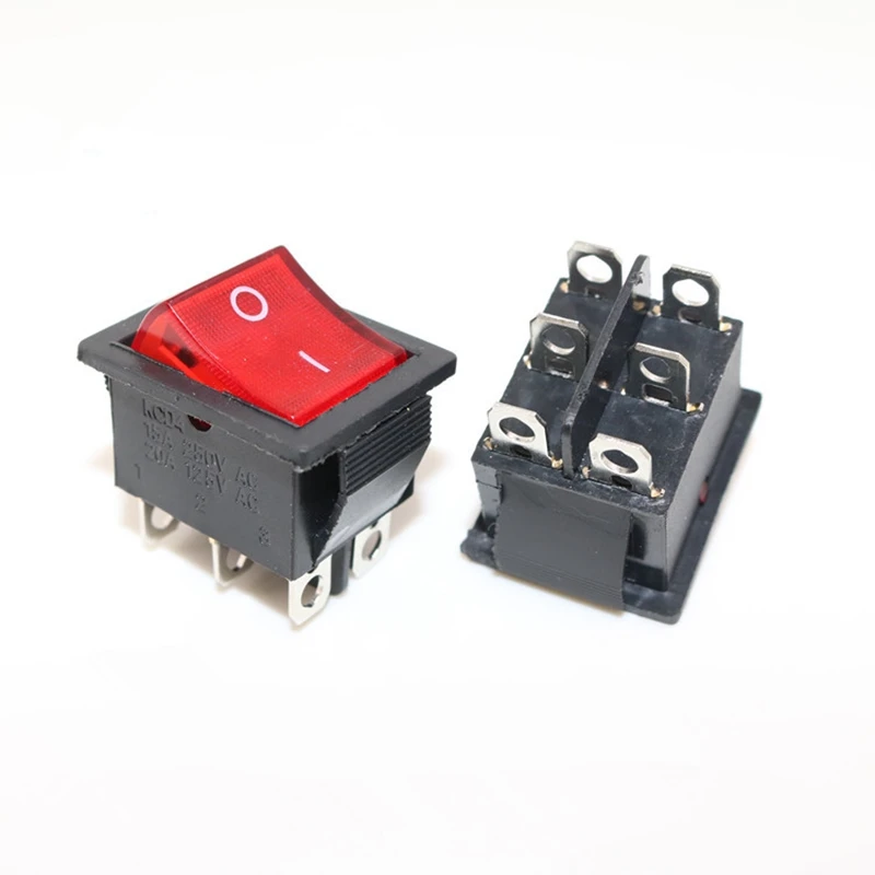 2PCS KCD4 Rocker Switch 2/3 Position 4 Pins/6 Pins Electrical equipment With Light Power Switch 16A 250VAC/ 20A 125VAC  31 x 25