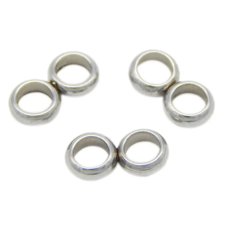 REGELIN Stainless Steel Spacer Beads 2/3/4mm double Hole Bead Charm Beads 20pcs/lot for DIY Jewelry Bracelets Findings