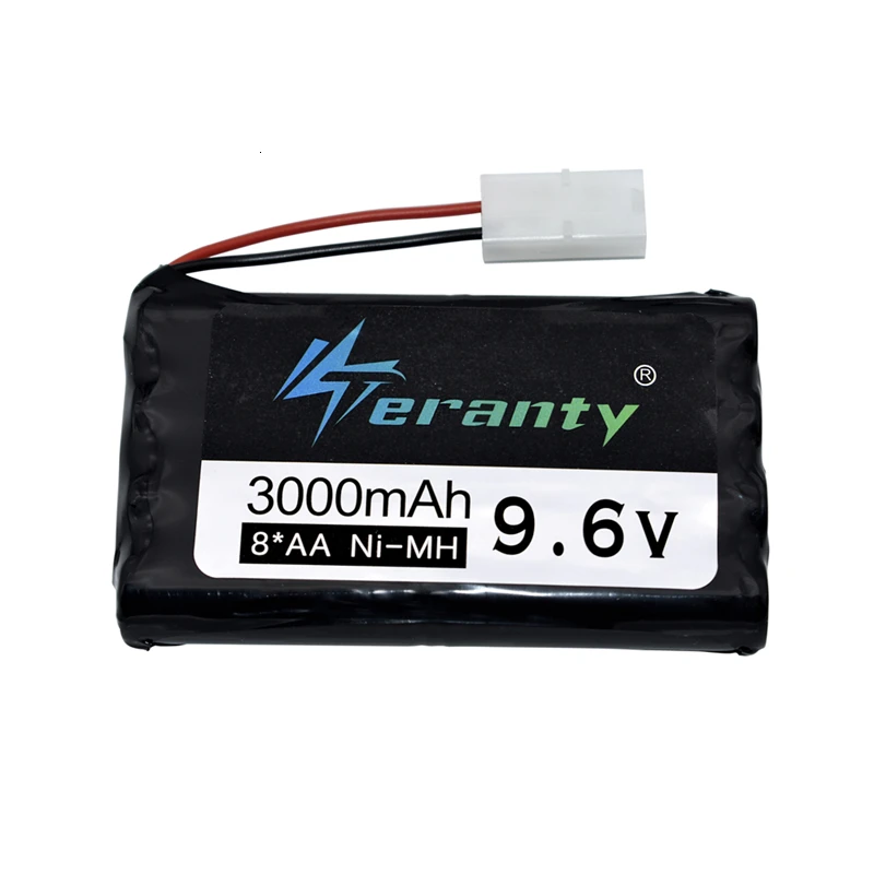 9.6v akumulator 3000mah + 9.6v ładowarka na zabawki zdalnie sterowane roboty samochodowe pistolet zdalnie sterowana łódka Rc AA Ni-MH 9.6v 2400mah