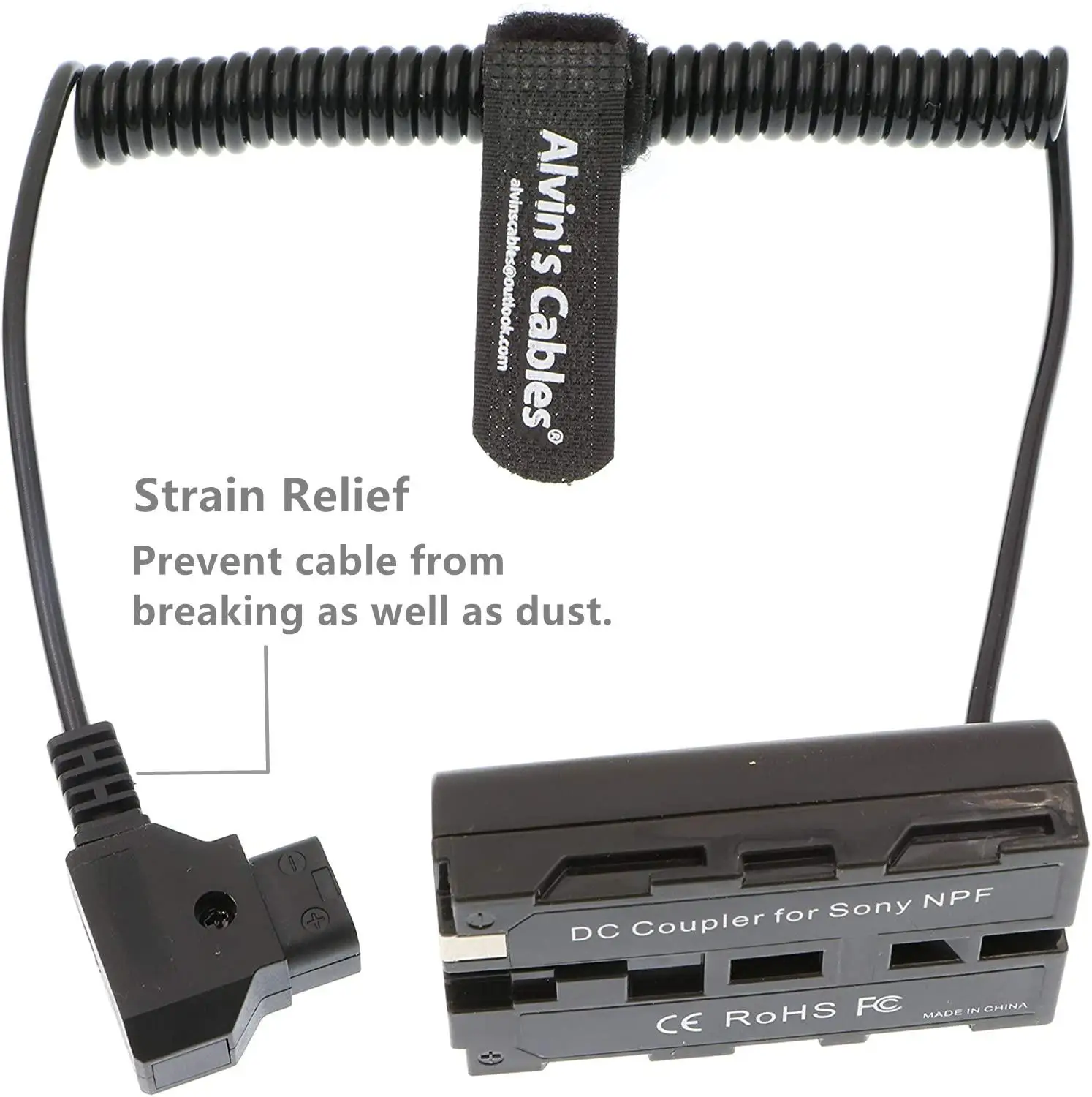 

NP F550 Dummy Battery to D-Tap Coiled Power Cable for Sony NP F570 NP F970 Atomos Shinobi Atomos Ninja Monitor SmallHD Focus 7