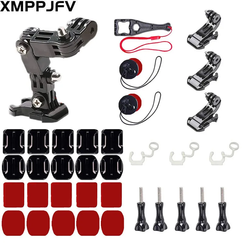 XMPPJFV Motorcycle Helmet Chin Mount Accessories Kit for Gopro Hero 10 9 8 7 6 5 4 3 MAX Black Action Camera SJCAM EKEN H9 AKASO