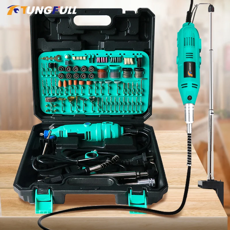 Tungfull Drill Tools 30000RPM Rotary Tools Dremel Accessories Set Electric Drill Dremel Mini Drill Engraver Power Tools Electric