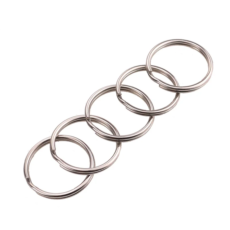 10pcs/lot Stainless Steel Hole Key Ring Key Chain 15/20//25/28/30/32/mm Women Steel Round Split Cute  Keychain Gifts for Men