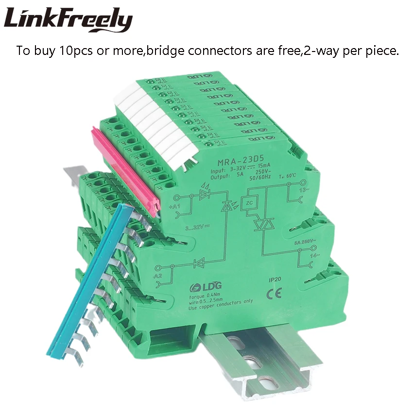 modulo de rele de estado solido 10 pecas 5a interface plc entrada dc ac 3v 5v 12v 24v vdc ssr placa de controle com trilho din 01