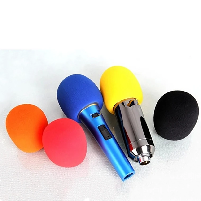 5pcs/pack Universal Handheld High Density Mic Accessories Sponge Cover, Windproof Dustproof KTV Bar Microphone Sponge Cap