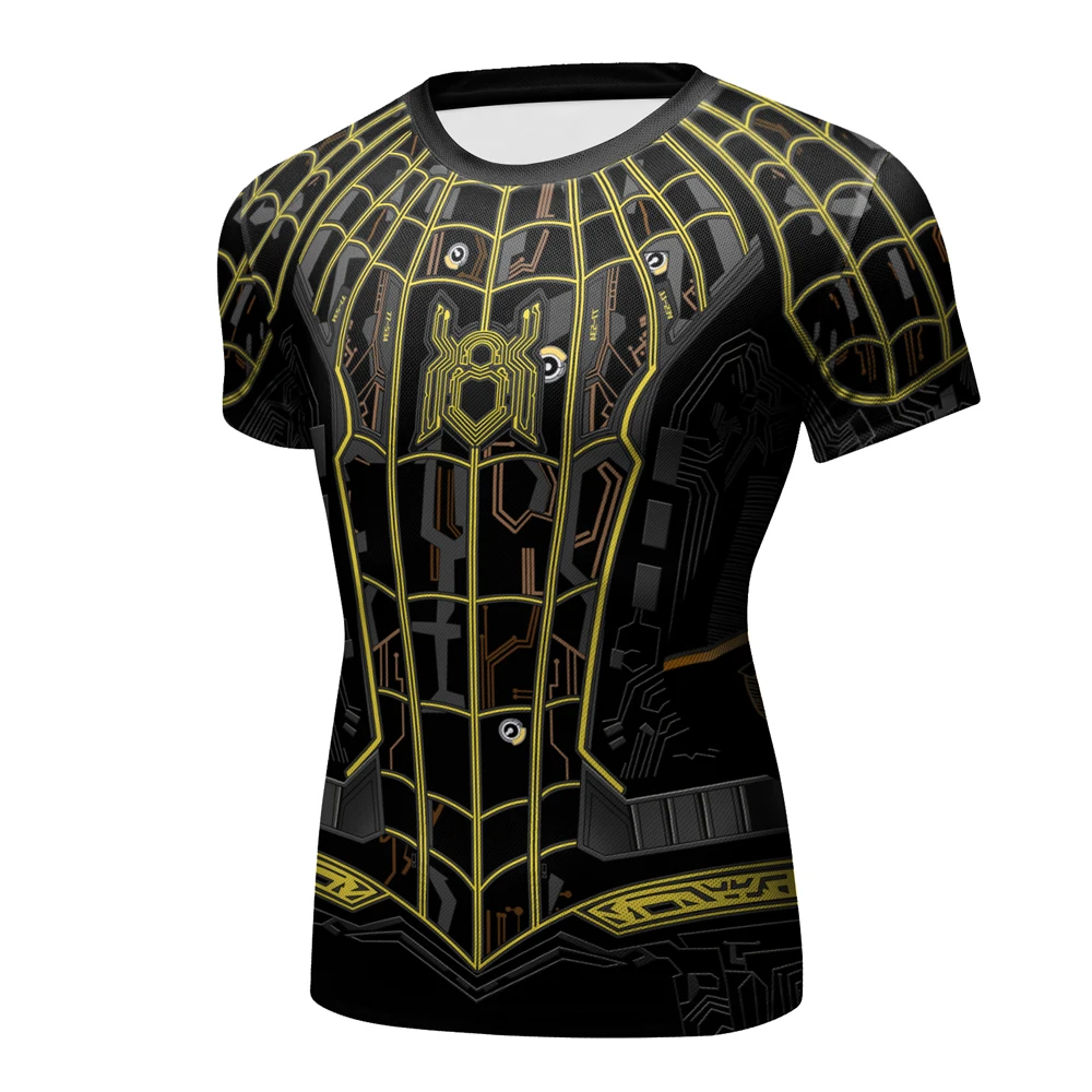 Fashion Sport Tights Compression Shirts 3D Printed T-shirt Men Short Sleeve Costume Style Tops Male Fitness Quick-dry Tshirts