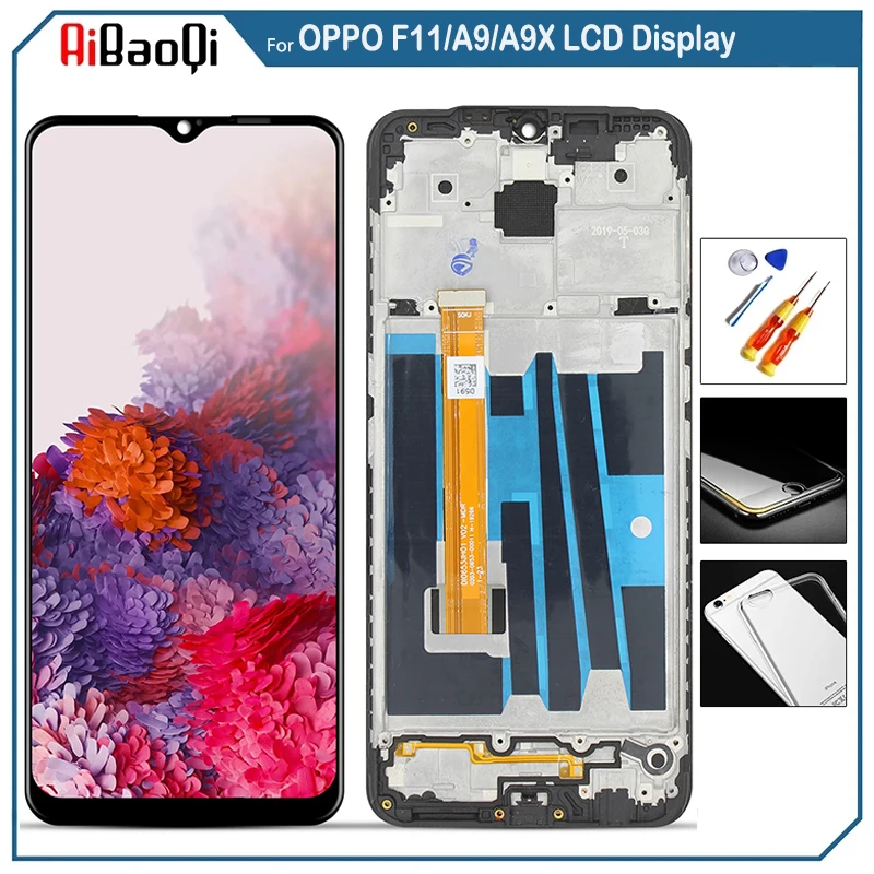 

For OPPO F11 CPH1913 CPH1911 LCD Display Screen Touch Digitizer Assembly For 6.53 inch OPPO A9/A9X With Frame Replace