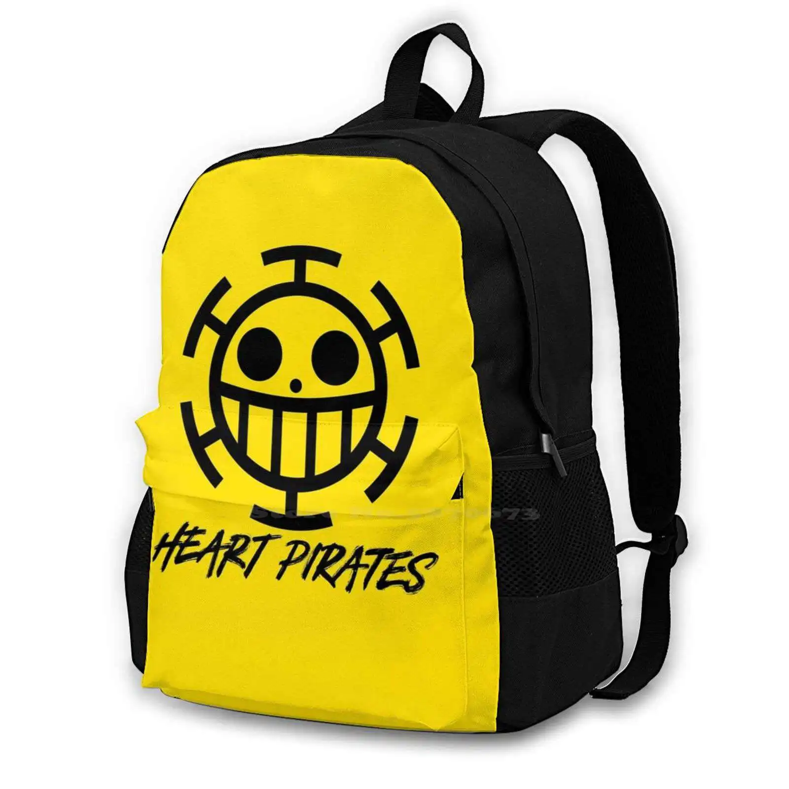 

Heart Pirates Jolly Roger School Bags Travel Laptop Backpack Heart Pirates Anime Monkey D Luffy Logo Symbol Emblem Heart Logo