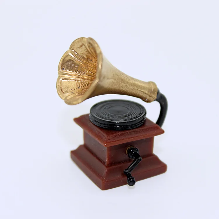 1:12 Miniature Vintage Gramophone Phonograph Dollhouse Decoration Accessories Gramophone Pencil Sharpener