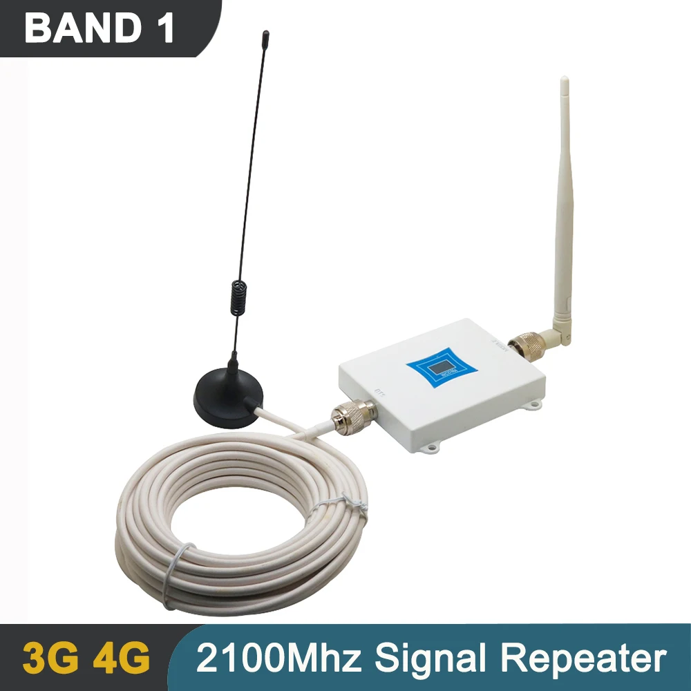 2100Mhz CellPhone Signal Repeater Set  3G Band 1 Mobile Phone Cellular Signal Range Extender Booster Amplifier with Antenna